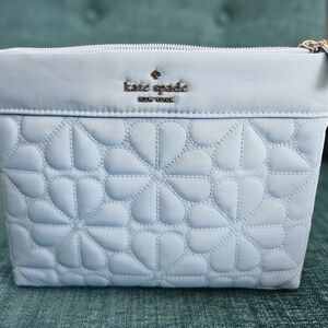 Kate Spade Quilted Light Blue Cosmetic Bag